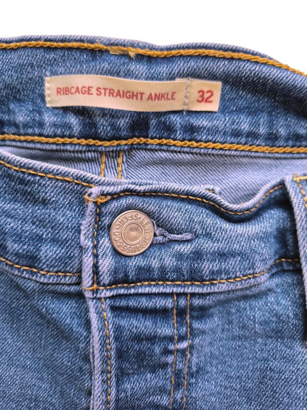 Levi's Premium Ribcage Straight Ankle Jeans Medium Wash Size 32 - Picture 5 of 16